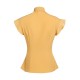 Yellow  Bow Solid Blouse Top