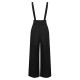 Black  Solid Suspender Pants