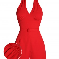 Red  Pin-Up Girls Romper & Skirt