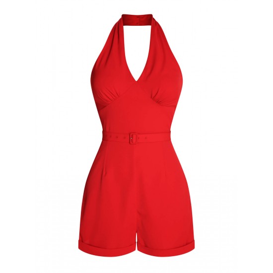 Red  Pin-Up Girls Romper & Skirt