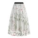  Floral Embroidered Mesh Skirt