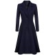  Solid Lapel Long Sleeve Coat