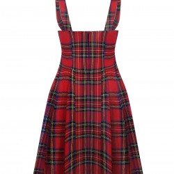 Red  Plaids Suspender Skirt