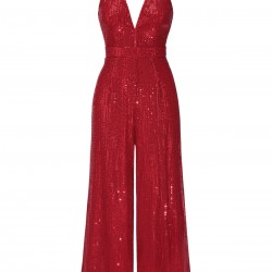 Solid Shiny Slip Vintage Jumpsuit