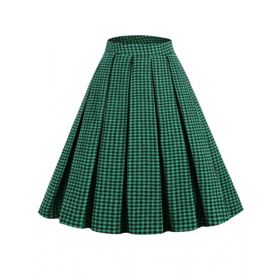 Black  Plaid Swing Panel Skirt