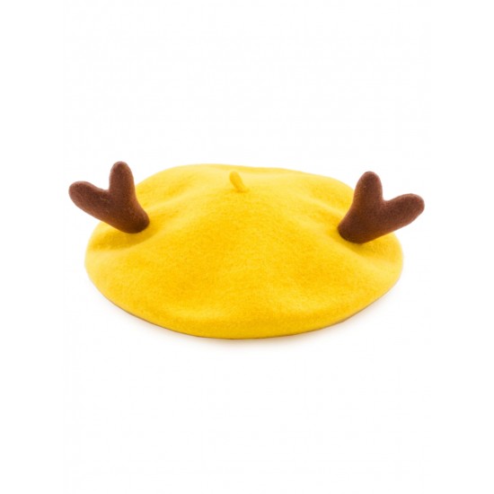  Solid Antlers Wool Berets