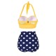  Polka Dot Halter Pleated Bikini