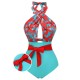  Bow Tie Floral Cross Straps Swimsuit