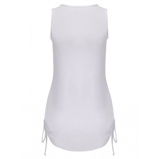  Solid Wrap Translucent Drawstring Cover-Up