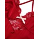 2PCS Red  Lace Patchwork Nightgown